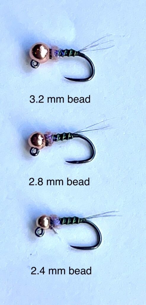 Euro nymphing flies in variety of sizes and weights